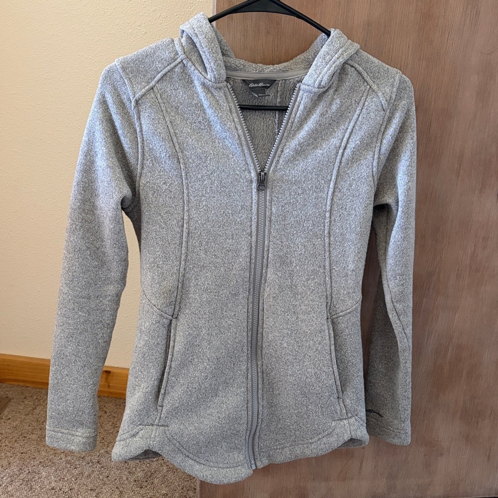 Eddie Bauer Heather Gray Zip-Up Jacket